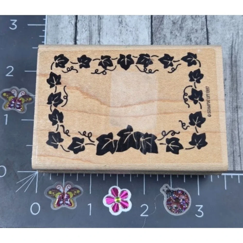 Stampin' Up! Ivy Leafy Frame 1997 Rubber Stamp Wood #L96